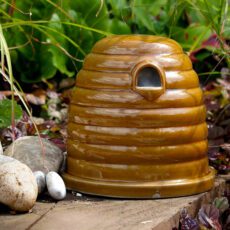 Ceramic Bee Skep With Nesting Material