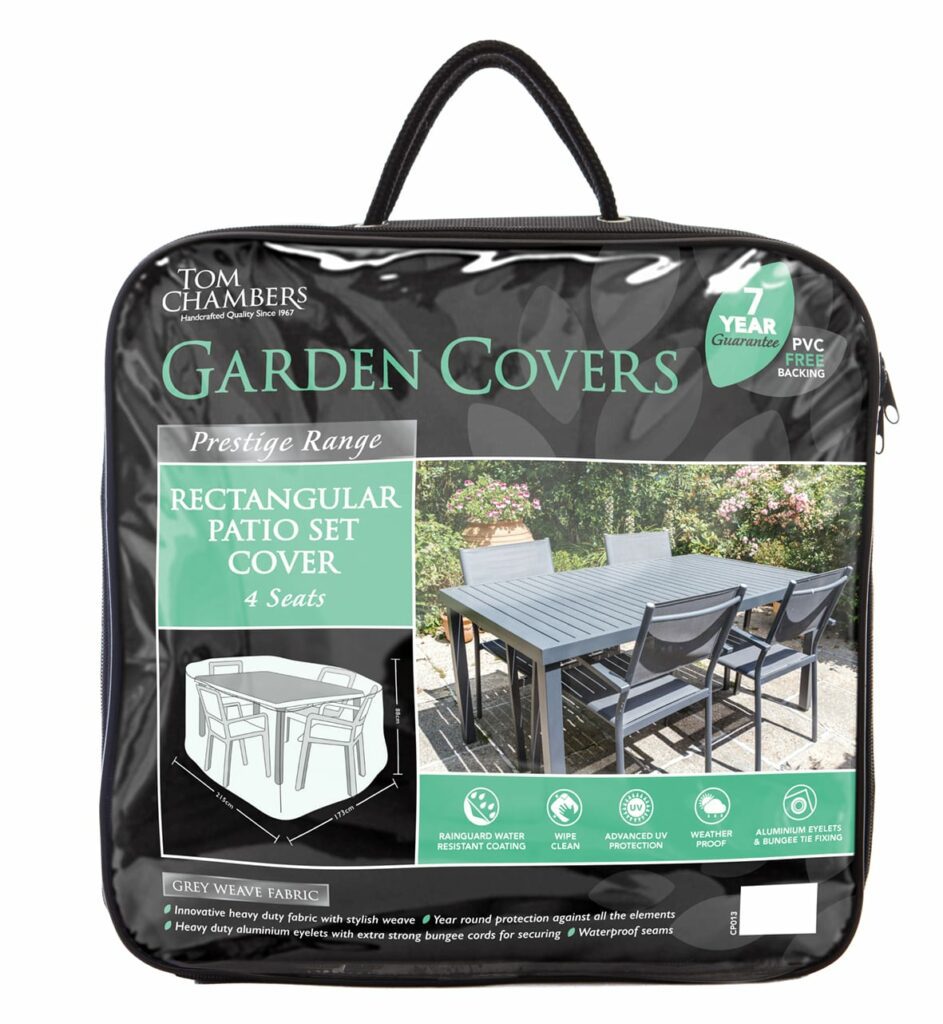 Rectangular Patio Set Cover – Prestige Grey – 4 Seat