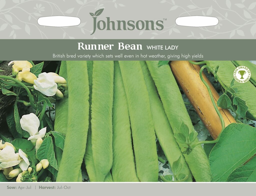 Johnsons Runner Bean White Lady Seeds 5010931005222