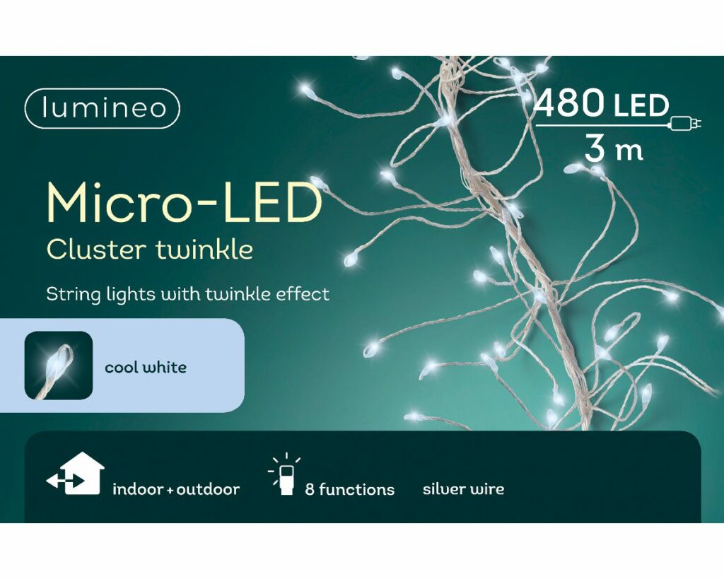 Micro LED Cluster Lights Cool White – Silver 8720093260113