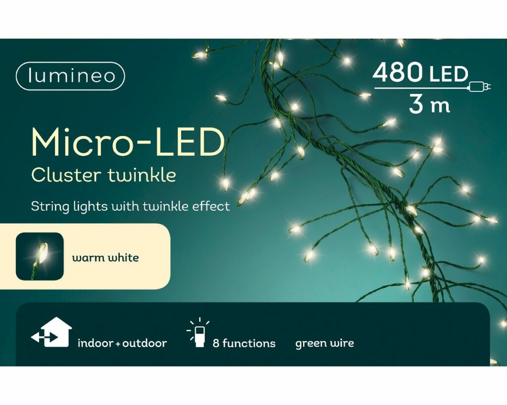 Micro LED Cluster Lights Warm White – Green 8720093260151