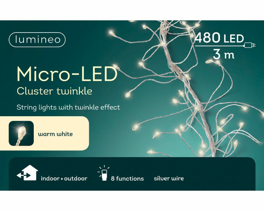 Micro LED Cluster Lights Warm White – Silver 8720093260120