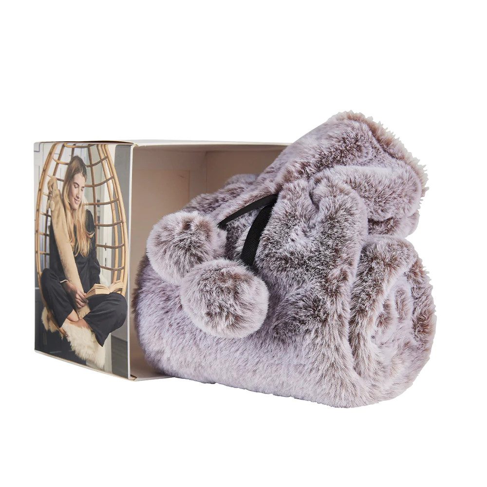 Warmies Rolled Long Hot Water Bottle Marshmallow Grey Fur 5060075689109