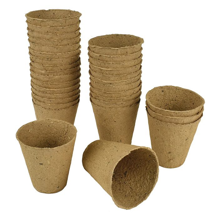 Gro-Sure 8cm Round Fibre Pots Pack of 12