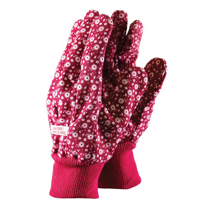 Town & Country Cotton Grip Gloves Red Medium