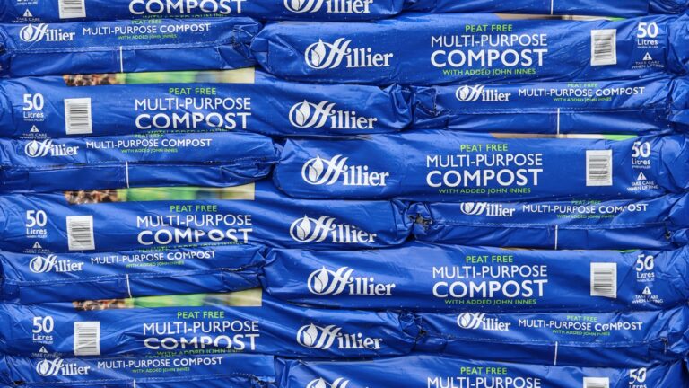 Stacked Hillier Multi Purpose Peat Free Compost Bags Close Up Side View