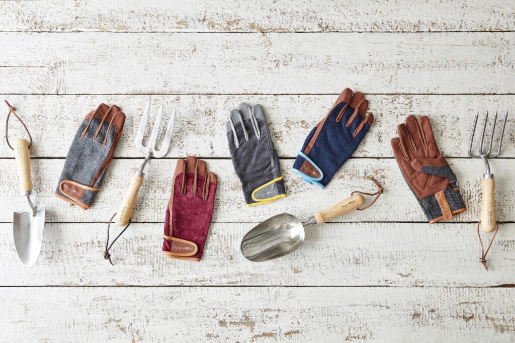 Garden hand tools and gloves