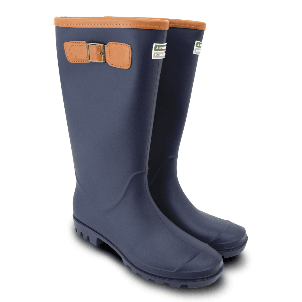 Town & Country Fleece-Lined Burford Wellington Boots Navy 5020358004654