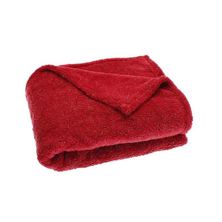 Walton & Co Cosy Sparkle Throw Red 5018305864840