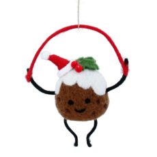 Gisela Graham Woollen Decoration Christmas Pudding Man