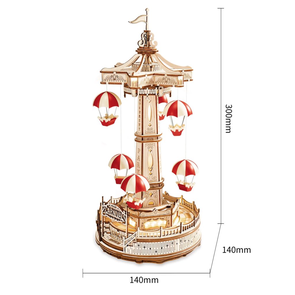 Robotime Parachute Twister Music Box Model Kit 6946785118414