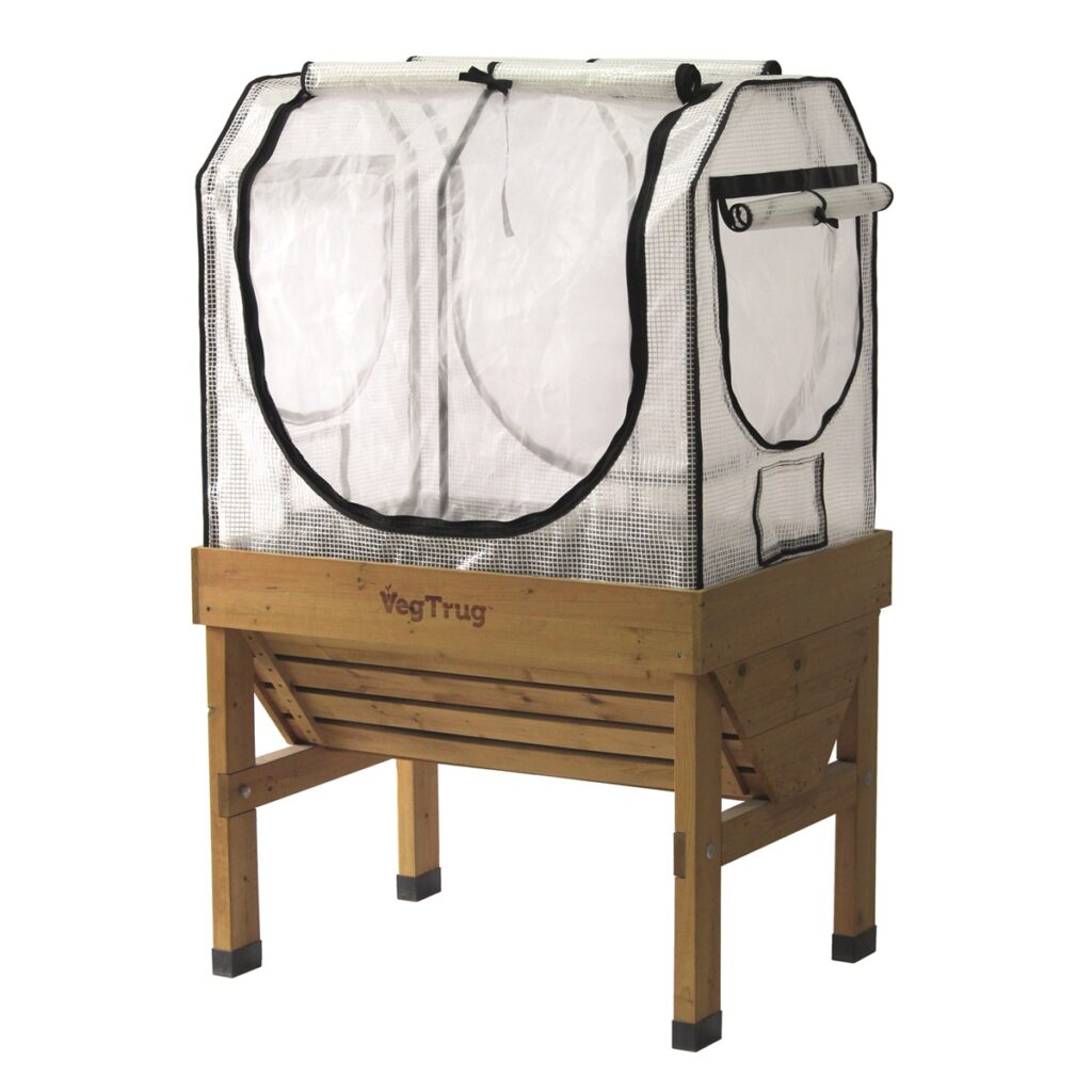 Vegtrug Self-Watering Garden Planter with Greenhouse Frame & Multi-Cover Kit