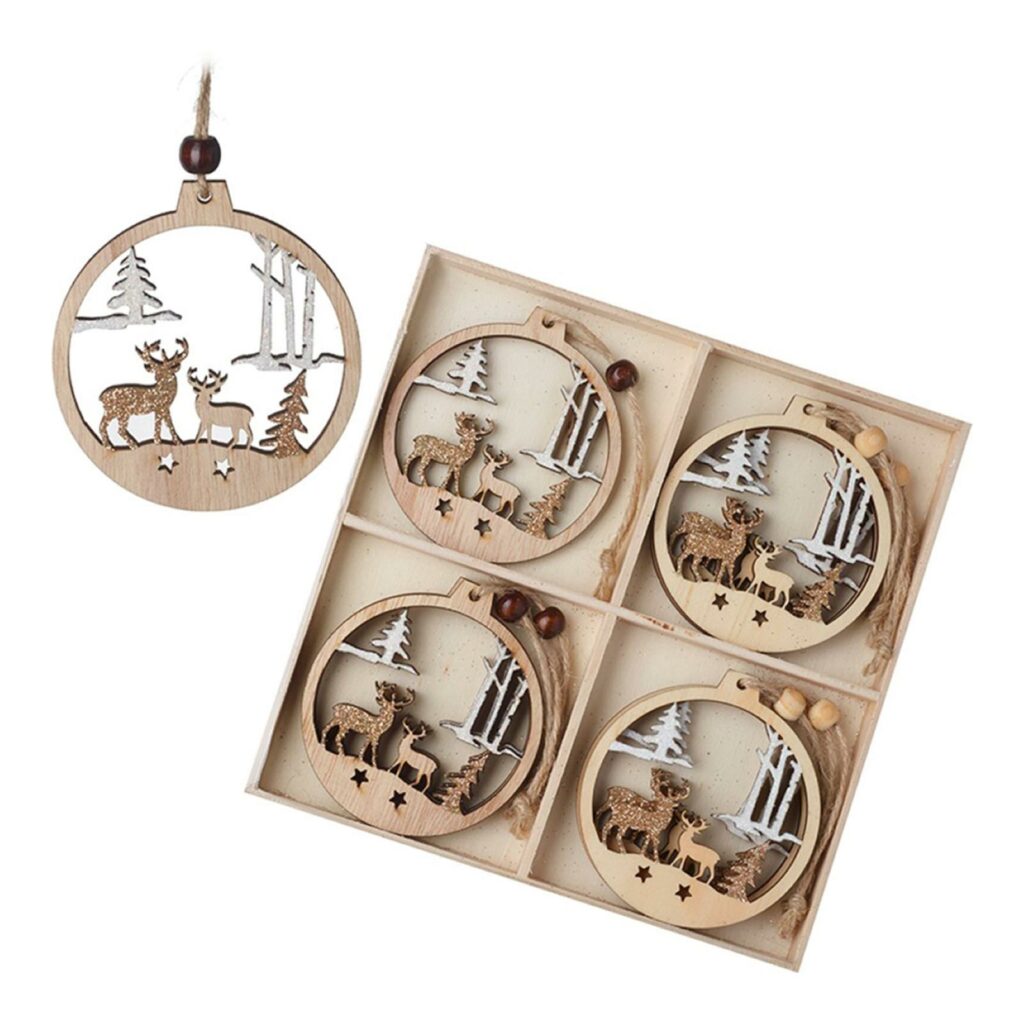 Heaven Sends Wooden Cut Out Christmas Bauble Set