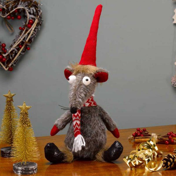 Remi Rat Christmas Decoration Grey 5050642035798