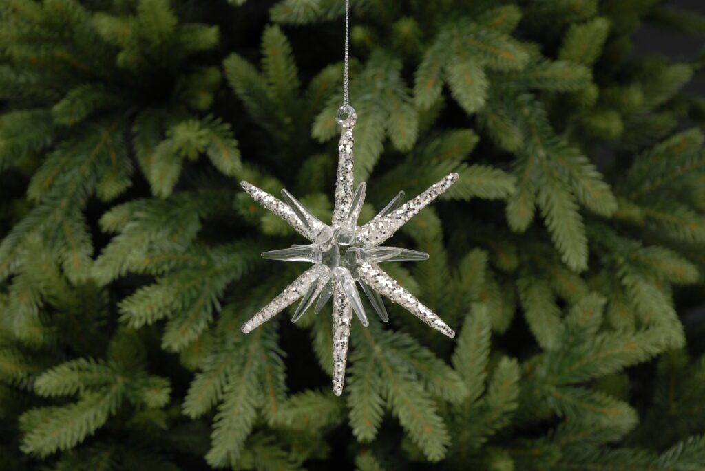 crystal glass star shaped hanging decoration