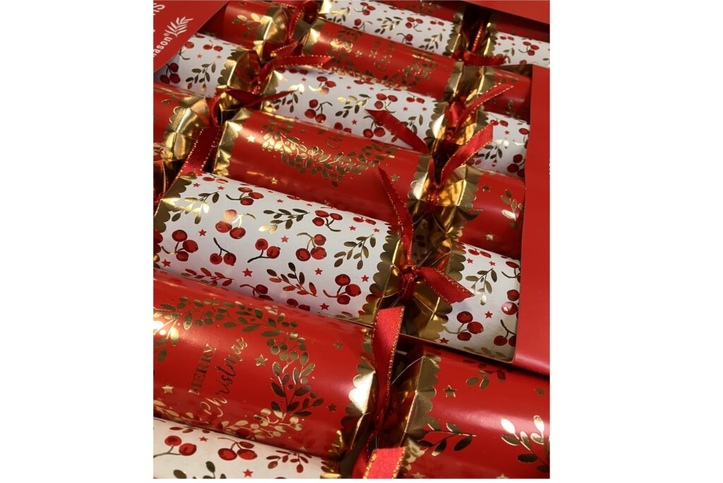 Red christmas crackers