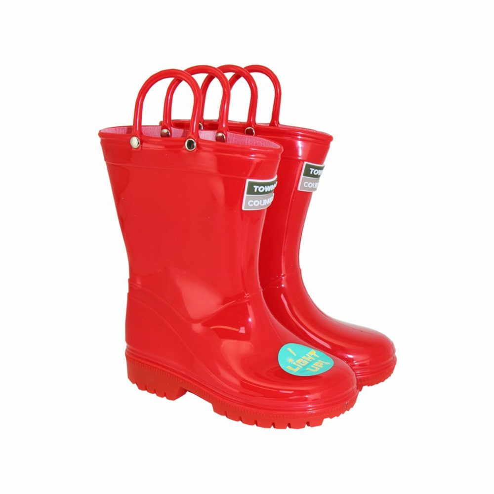 Town & Country Kids Light Up Wellington Boots Red 5020358002391