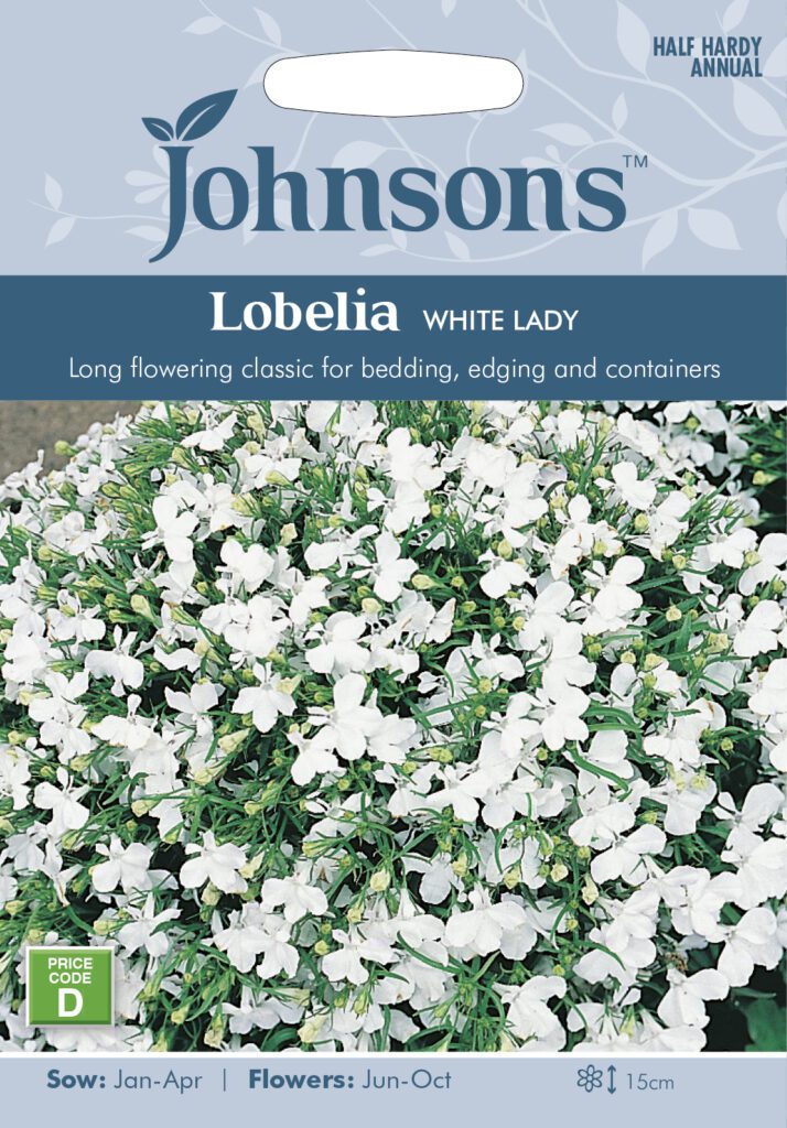 Johnsons Lobelia White Lady Seeds 5010931112555