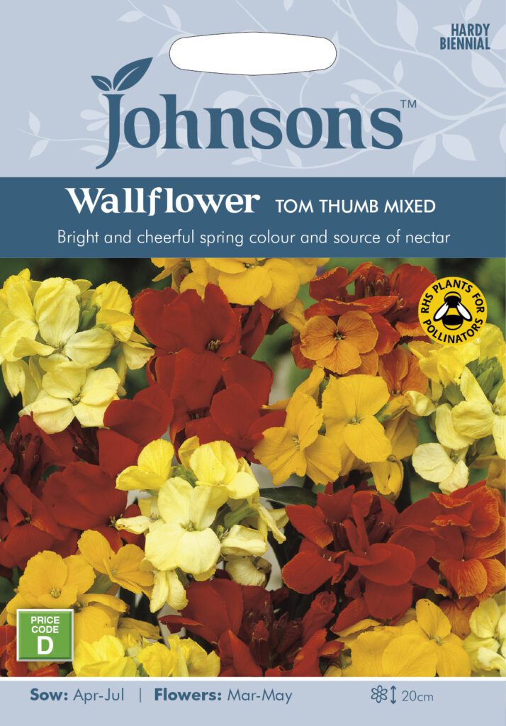 Johnsons Wallflower Tom Thumb Mixed Seeds 5010931114955
