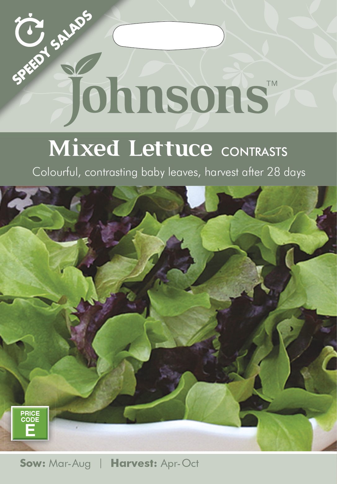 Johnsons Lettuce Mixed Contrasts Seeds Hillier