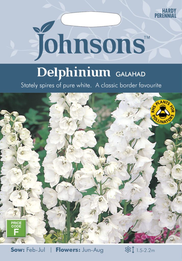 Johnsons Delphinium Galahad Seeds 5010931202577