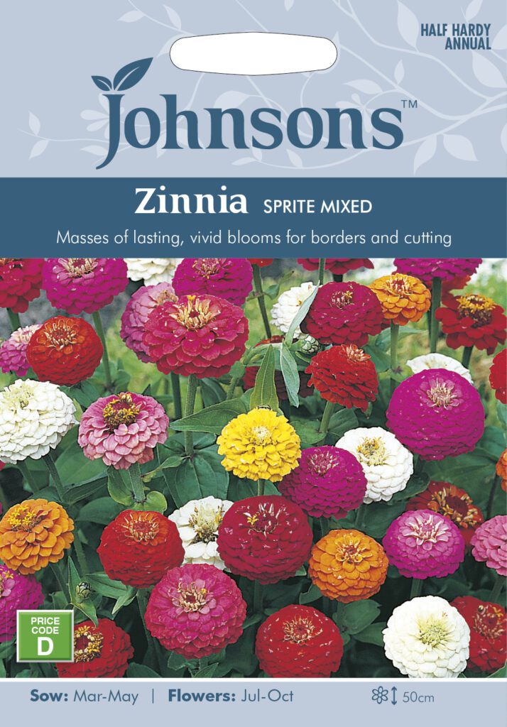 Johnsons Zinnia Sprite Mixed Seeds 5010931225231