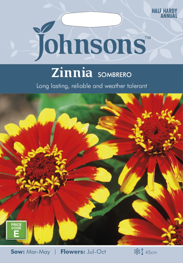 Johnsons Zinnia Sombrero Seeds 5010931261932