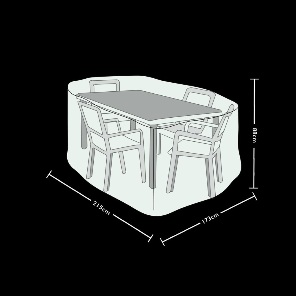 Rectangular Patio Set Cover – Prestige Grey – 4 Seat 5022506027904