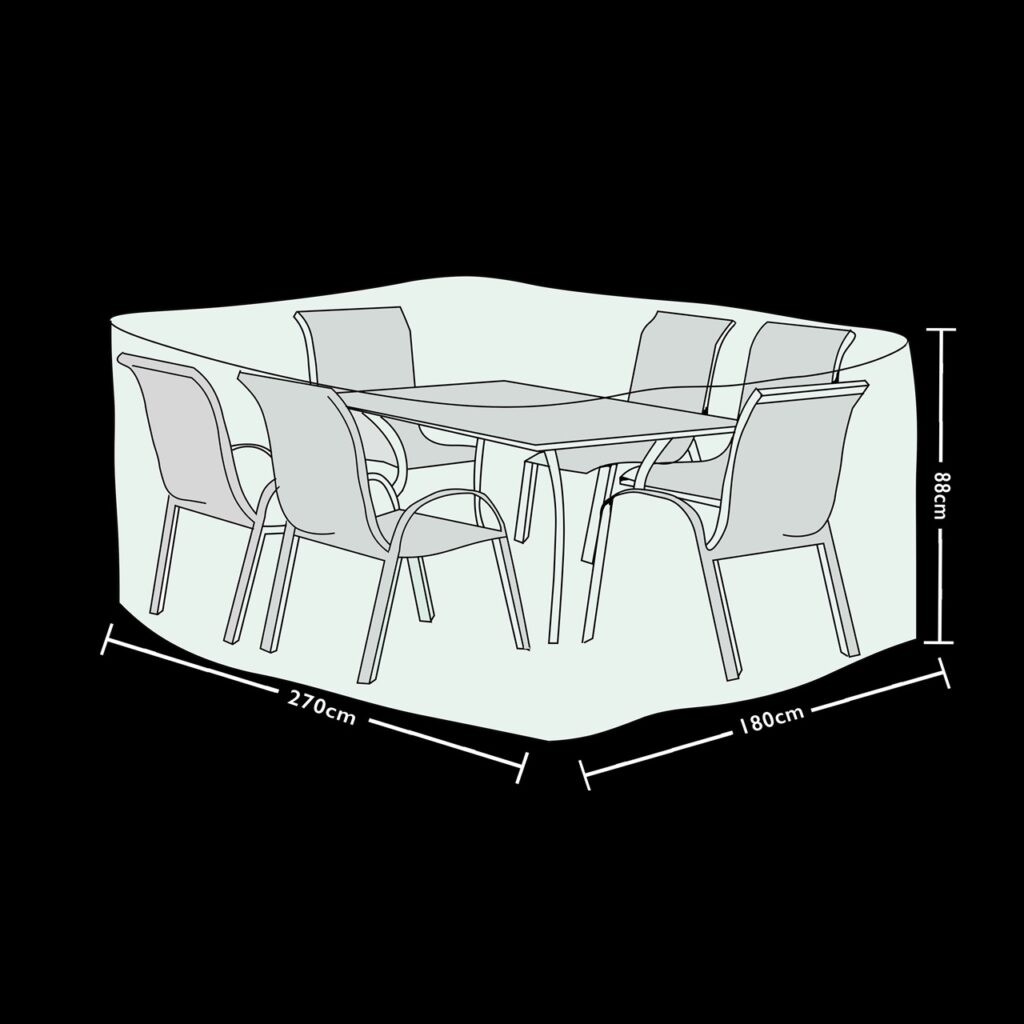 Rectangular Patio Set Cover – Prestige Grey – 6 Seat 5022506027911