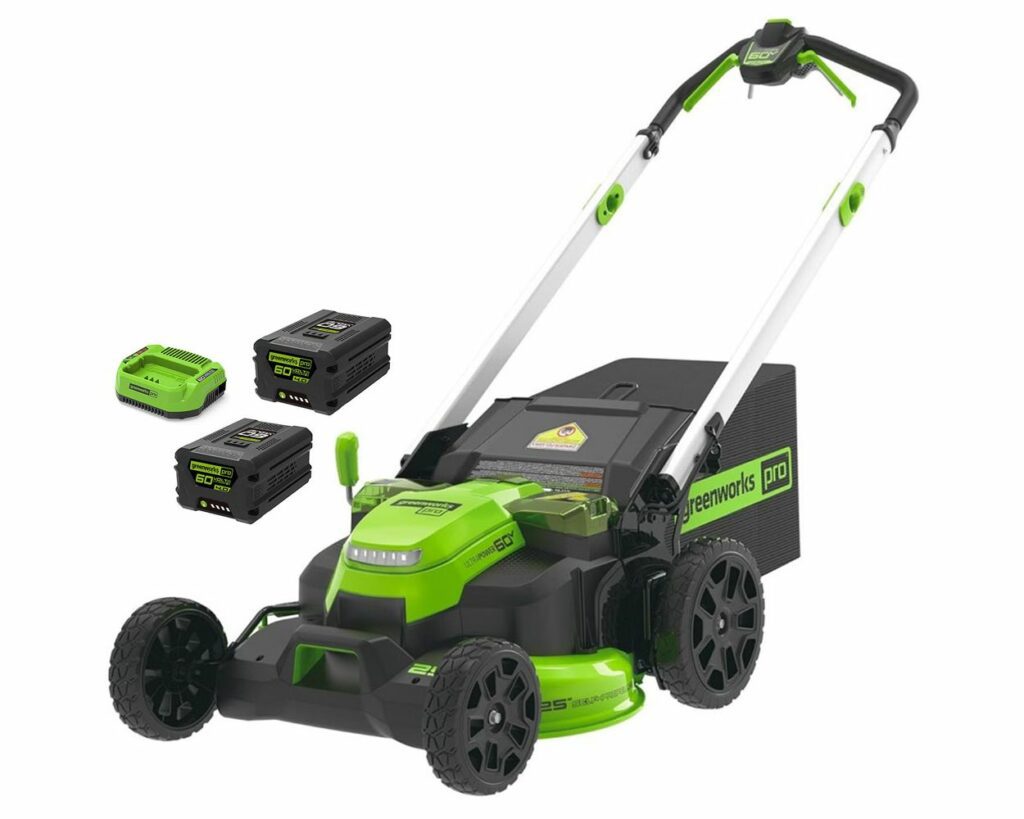 Greenworks 60V 61cm Dual Deck Cordless Brushless Self Propelled Lawnmower (2 x 4Ah Battery & 2A Charger) 00479899442